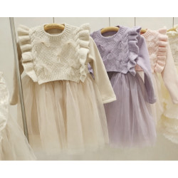 فستان الاميرات لون بيج ٤-٩ سنوات 