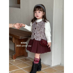 طقم بناتي فاخر ٣ قطع مع شنتة