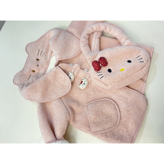 جاكيت هيلوكيتي بدون طاقية مع شنتة ٢-٦سنوات