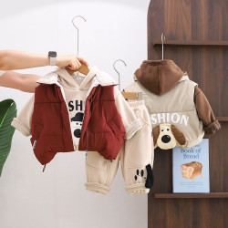 تريننج ولادي بيج مبطن مع فستة لون احمر ١-٥ سنوات 