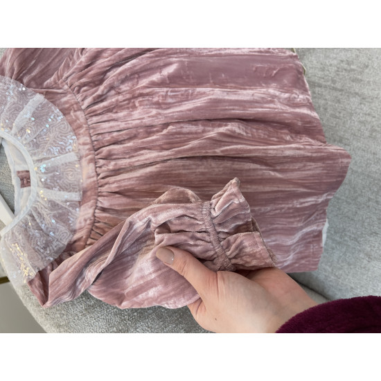 فستان مخمل وردي 