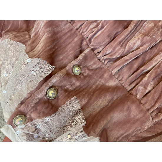 فستان مخمل وردي 