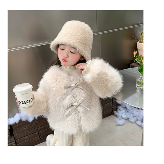 طقم  بناتي صوف مع جكيت فرو 