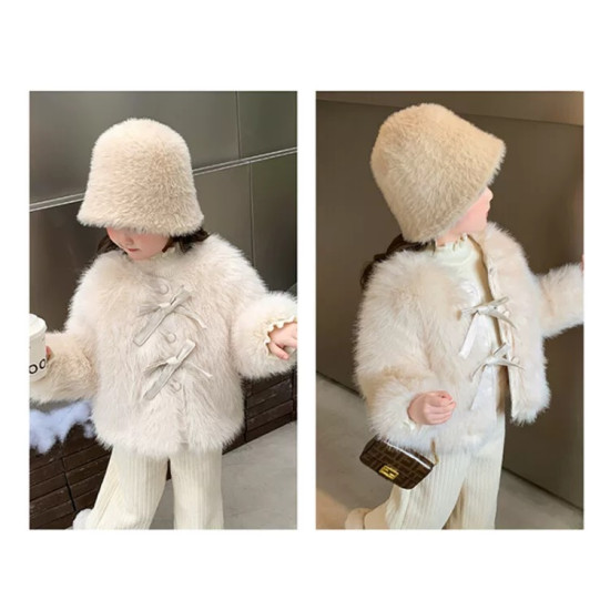 طقم  بناتي صوف مع جكيت فرو 