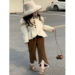 طقم جوخ بناتي باللون البني والبيج