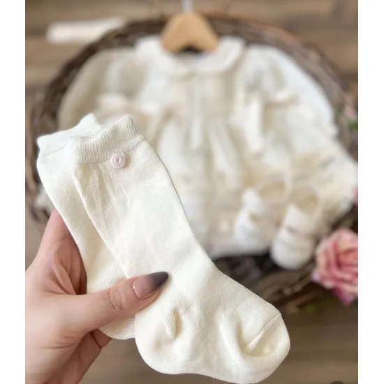 فستان فنتج لون بيج ٣-٦ اشهر