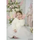 فستان الورد لون بيج ١-٥ سنوات