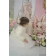 فستان الورد لون بيج ١-٥ سنوات