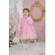 فستان الورد لون فوشي ١-٥ سنوات
