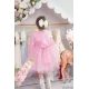 فستان الورد لون فوشي ١-٥ سنوات