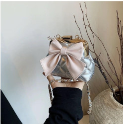 شنتة  فيونكا بلون سلفر مع وردي 